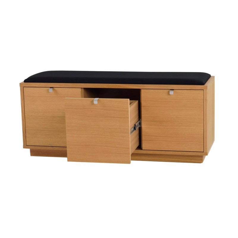 RO Confe Bench 3 Drawers Oak/Black